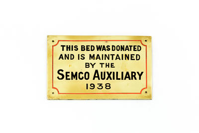 Semco Auxiliary bed plaque