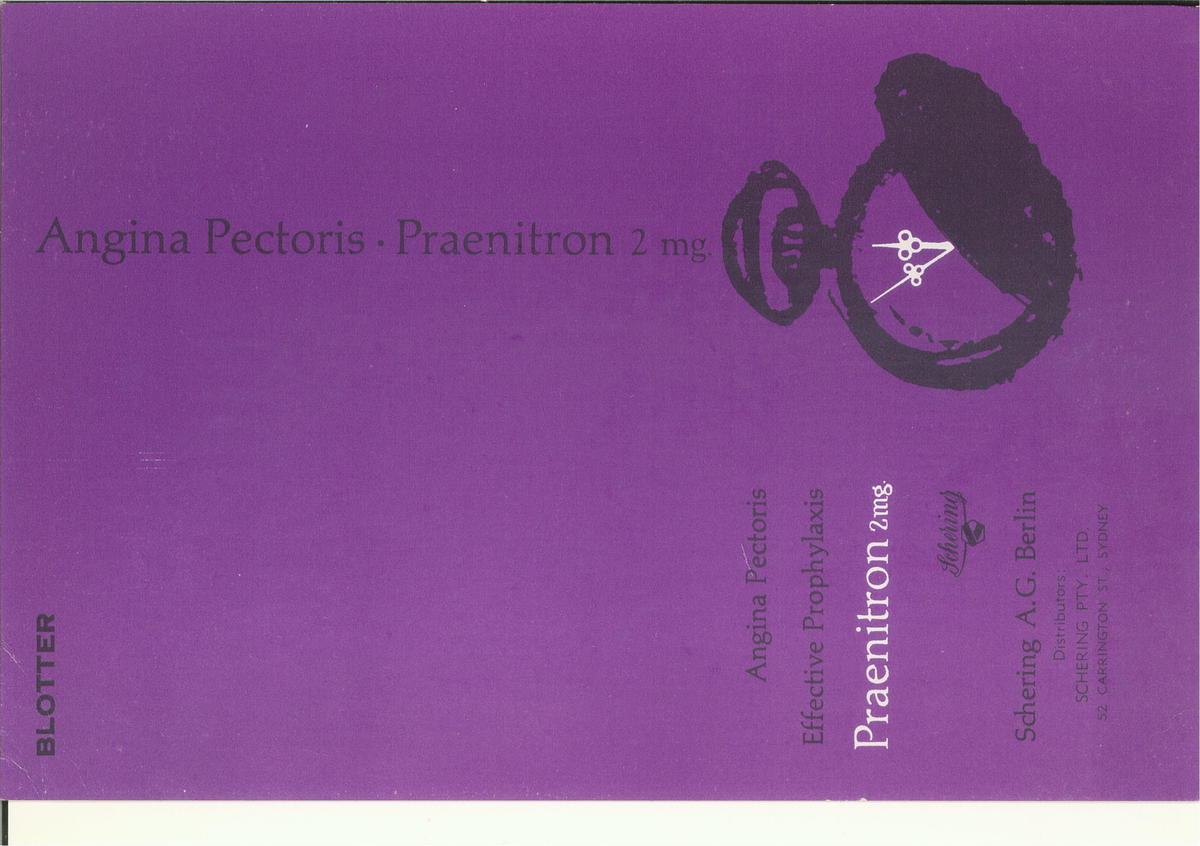 Blotting card Angina Pectoris Effective Prophylaxis Praenitron