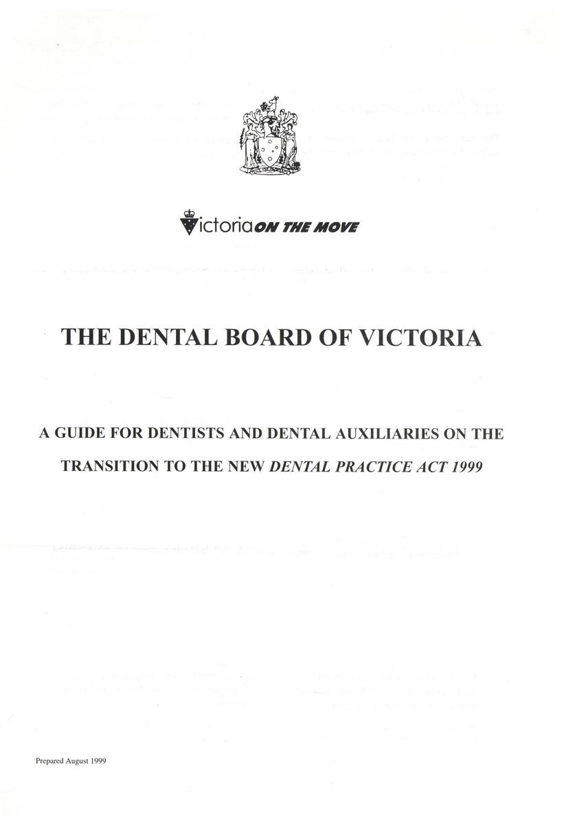A Guide for Dentists and Dental Auxiliaries on the transition to the
