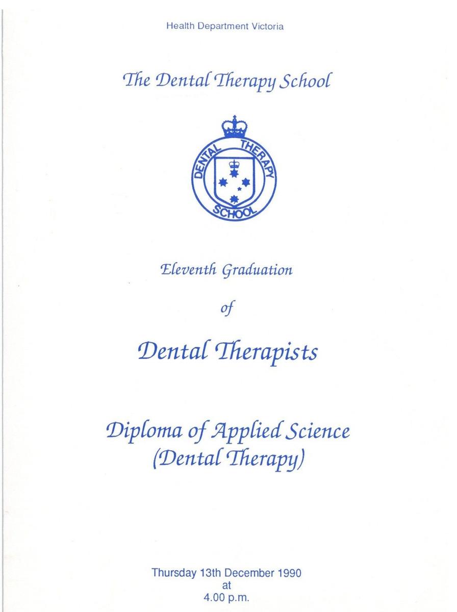Program for eleventh Graduation of Dental Therapists Faculty of
