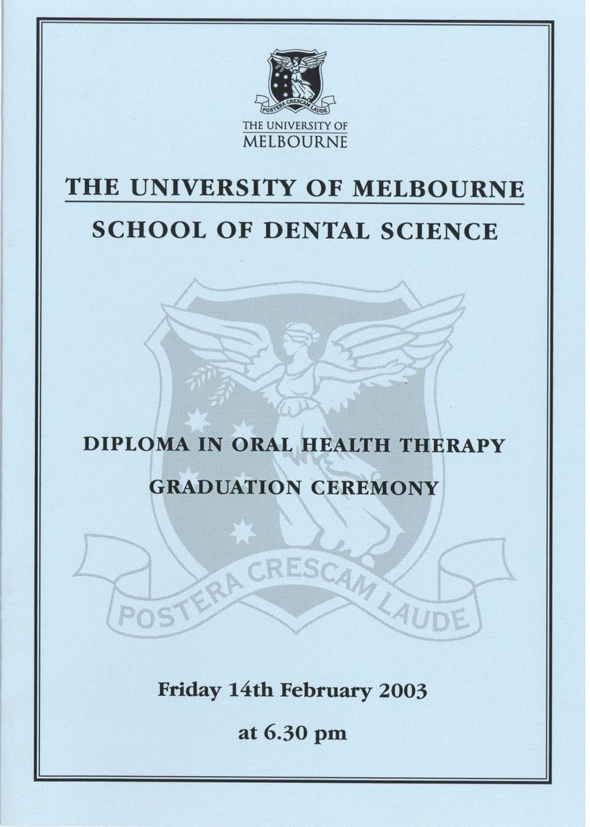 graduate certificate in oral health science