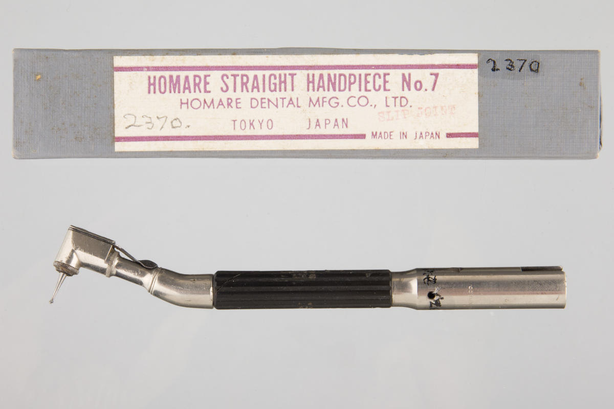 HOMARE STRAIGHT Handpiece No. 7. U right angle dental hand piece, in box Faculty of Medicine