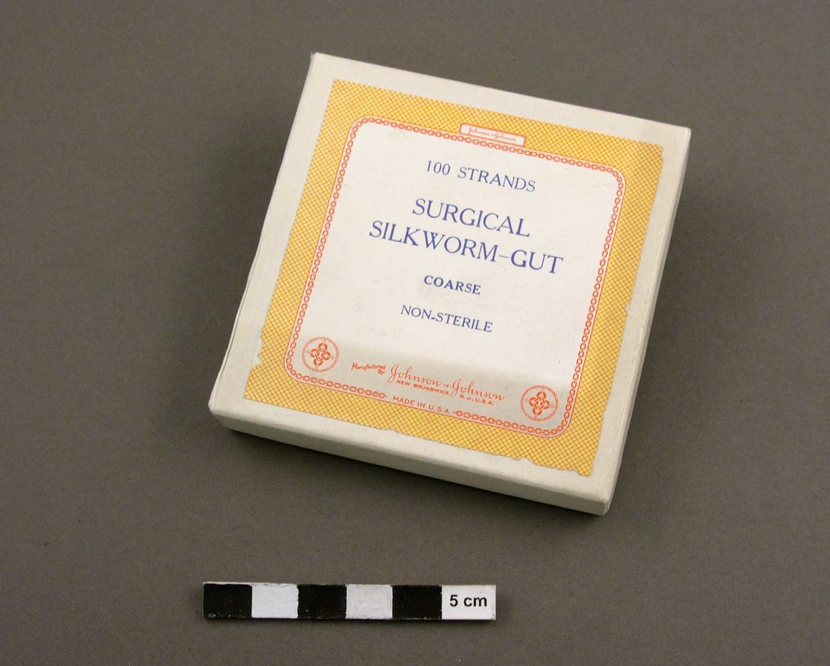 Silkworm gut ligatures, in box Faculty of Medicine, Dentistry and